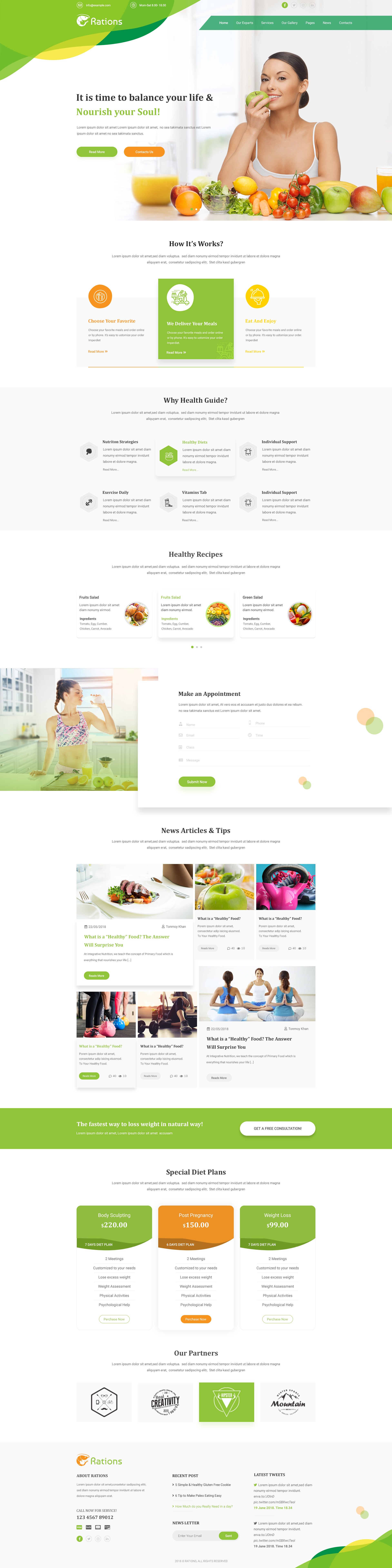 Ration - Diet & Nutrition Website Templates - 1